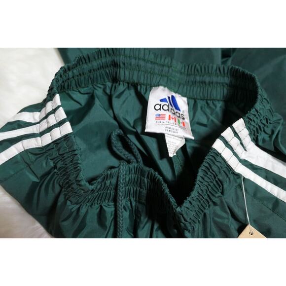 NWT Y2K 90s Rare Adidas Vintage Nylon Forest Green Track Pants Youth Large - Picture 5 of 12